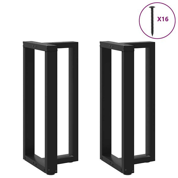 vidaXL Bartischbeine T-Form 2 Stk. Schwarz 40x35x(90-91) cm Stahl, 4013072
