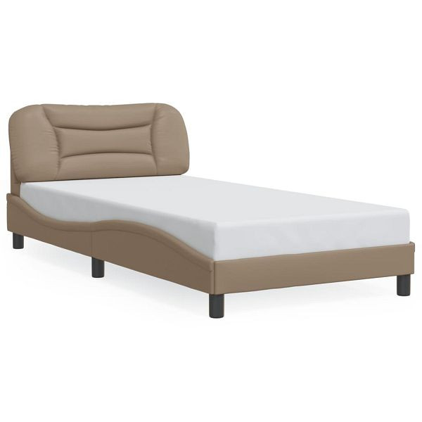 vidaXL Bettgestell mit Kopfteil Cappuccino-Braun 100x200 cm Kunstleder, 3207985