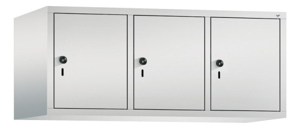 C+P Aufsatz-Garderobenschrank Evolo, 3 Abteile, H500xB1200xT500 mm, Lichtgrau, 48090-32 S10001