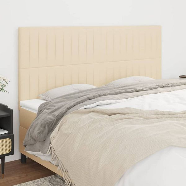 vidaXL Kopfteile 4 Stück Creme 90x5x78/88 cm Stoff, 3116589
