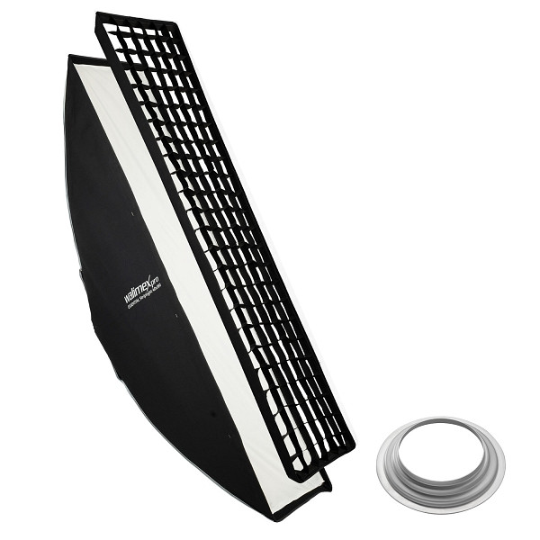 Walimex pro Essential Striplight Softbox 40x180cm + Softboxadapter für Hensel Expert, um 360° drehbar, inkl. Grid, 1023495