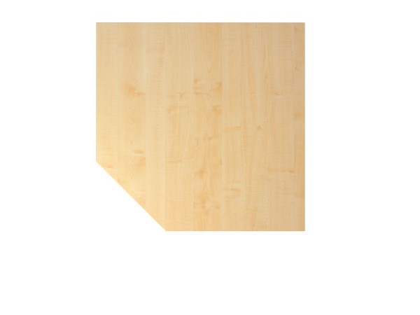 Hammerbacher Verkettungsplatte HT12, 120 x 120 cm, Platte: Ahorn, 25 mm dick, Quadratform mit abgeschrägter Ecke, Stützfuß in Graphit, VHT12/3/G