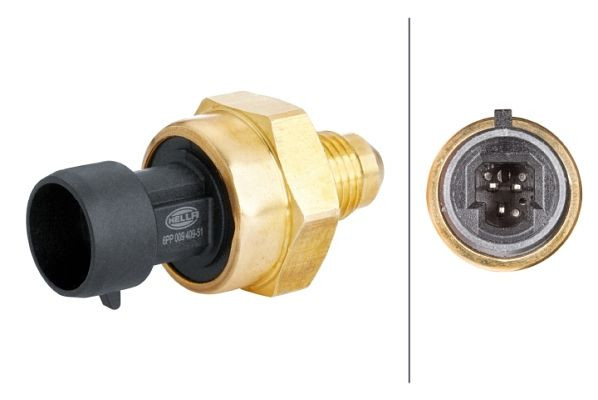 HELLA Sensor, Abgasdruck, 3-polig, Schraubanschluss, ohne Anschlussrohr, 6PP 009 409-511