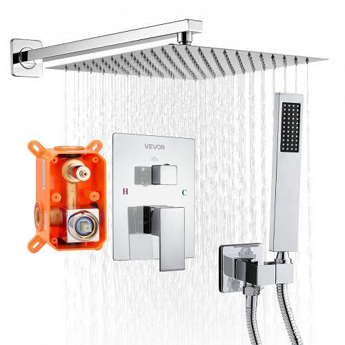 VEVOR Duscharmatur Regenduschsystem fürs Badezimmer Duschsystem mit 305 mm, Silberchrom, BGSAZDPHSZHD4G0GI001V0