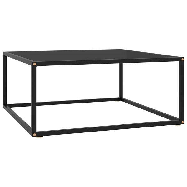 vidaXL Couchtisch Schwarz mit Schwarzem Glas 80x80x35 cm, 322876