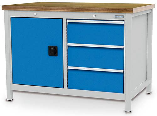 Bedrunka+Hirth Kastenwerkbank Serie 1200 R18-24, 3 x 200 mm, Schubladen-Vollauszug, 1200 x 750 x 959 mm, 03.12.15V9