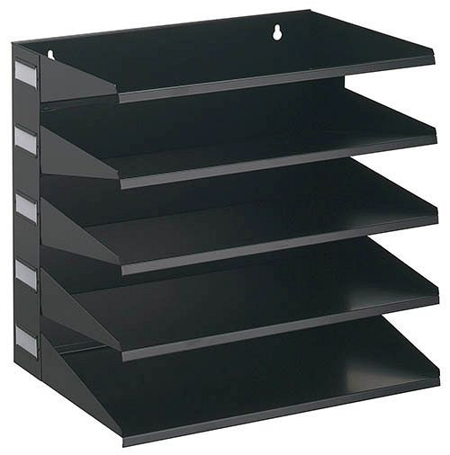 Bedrunka+Hirth Sortierrack, aus Metall, 5 Fächer, Format DIN A4, 360 x 250 x 330 mm, schwarz, 3360-01