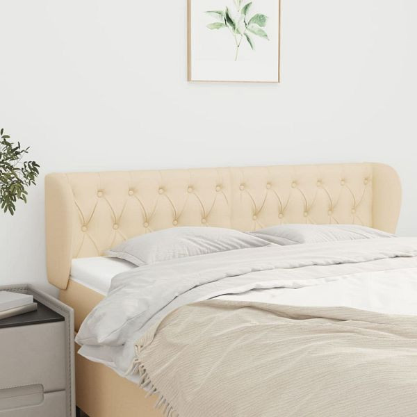 vidaXL Kopfteil mit Ohren Creme 147x23x78/88 cm Stoff, 3117483