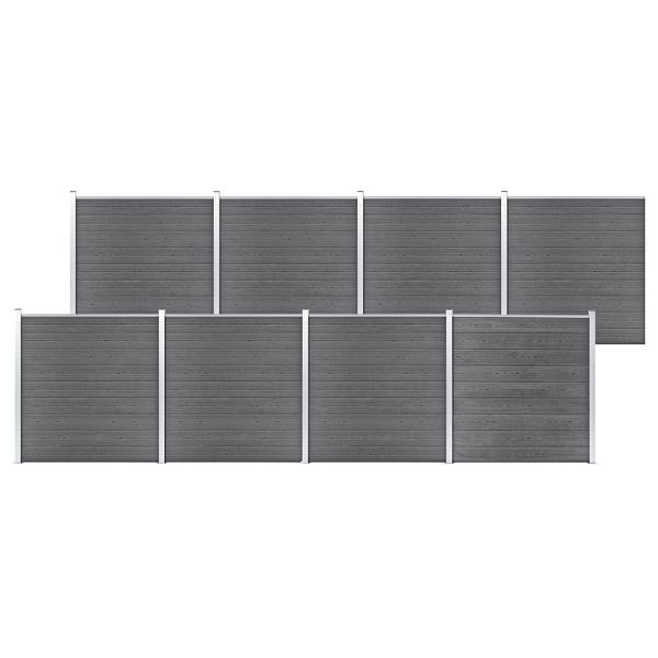 vidaXL Gartenzaun WPC 1391x186 cm Grau, 3053231