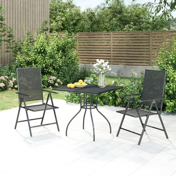 vidaXL 3-teilig Garten-Essgruppe Anthrazit Stahl, 3187975