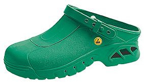 ABEBA ESD-Berufsschuhe autoklavierbare Clogs Clog grün ESD, OB, Fersenriemen klappbar, verstellbar, Autoklavierbares Spezialmaterial, 39620-39