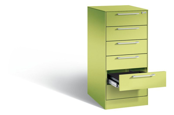 C+P Karteischrank Asisto, H1010xB440xT600mm, Farbe: Viridingrün / Viridingrün, Bügelgriff, 146245-622 S10014