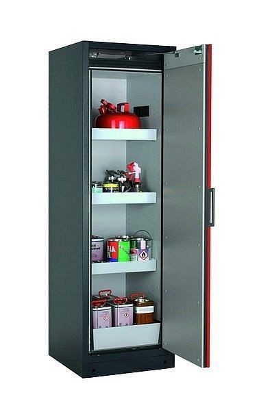 asecos Sicherheitsschrank Q-CLASSIC-90, Q90.195.060.R in verkehrsrot RAL 3020 mit 3x Wannenboden Standard (Stahlblech), 30073-046-33411