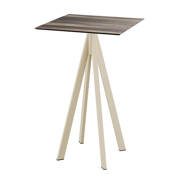 Feros Infinity Stehtisch Sand gestell + Tropical Wood HPL 70x70 cm, 120061277