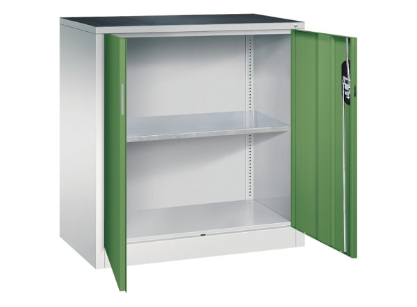 C+P Flügeltürenschrank Acurado, H1000xB930xT500mm, 7035/6011, 8821-000 S10370