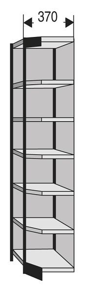 Kerkmann Büro-Regal Progress 2000, T 300 x H 2600 mm, schwarz/lichtgrau, 50228915