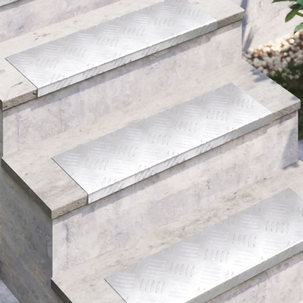 vidaXL Aluminium Treppenstufen 5er Set Rutschfest 60x18 cm, 4104232