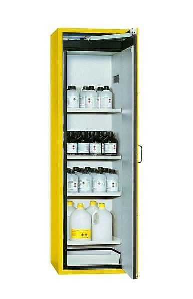 asecos Sicherheitsschrank S-CLASSIC-90, S90.196.060.WDASR in sicherheitsgelb RAL 1004 mit 4x Fachboden (Stahlblech), 30230-002-33447