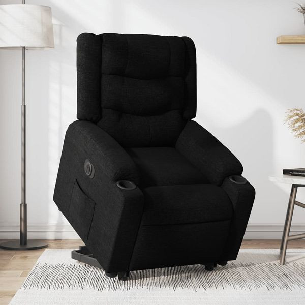 vidaXL Relaxsessel mit Aufstehhilfe Elektrisch Schwarz Stoff, 3206581