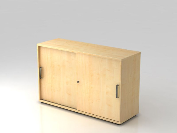 Hammerbacher Schiebetürschrank 2OH 120cm Streifengriff, Ahorn/Ahorn, 120x40x74,8 cm (BxTxH), V1752S/3/3/SG