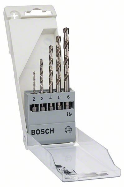Bosch 5-teilig Metallbohrer-Set HSS-G, DIN 338, 2/3/4/5/6 mm, 2608595517