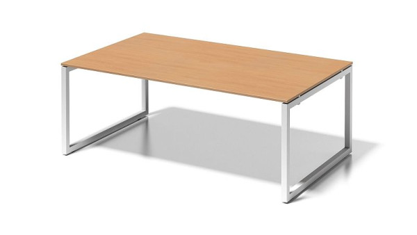 Bisley Cito Chefarbeitsplatz/Konferenztisch, 730 mm höhenfixes O-Gestell, H 19 x B 2000 x T 1200 mm, buche/verkehrsweiß, DOF2012BC396