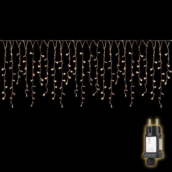 Salcar LED Eisregen Lichterkette Außen, 200er Lichtervorhang Fenster 8m Weihnachten Beleuchtung (5m Lichterkette + 3m Stromkabel), 922256