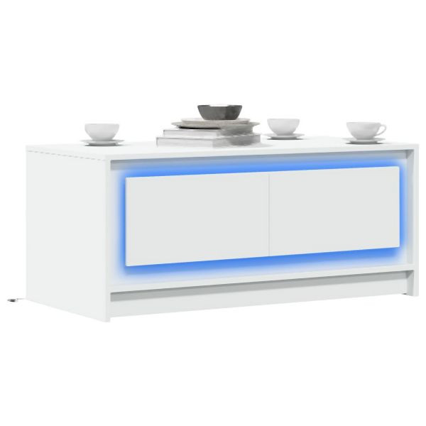 vidaXL LED-Couchtisch Weiß Holzwerkstoff, praktisch, 851984
