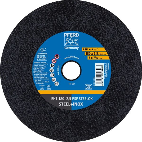 Pferd Trennscheibe EHT 180-2,5 PSF STEELOX, VE: 25 Stück, 61726122