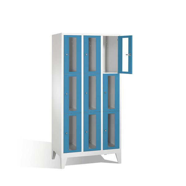 C+P Schließfachschrank Classic, H1850xB900xT500mm, Farbe: Lichtgrau / Lichtblau, 8010A303 S10003