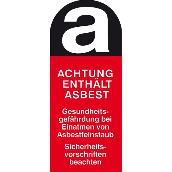 Stein HGS Gefahrstoffkennzeichnung/Warnschild Asbestfeinstaub, 40 x 95 mm, 500er-Rolle, 31.3563