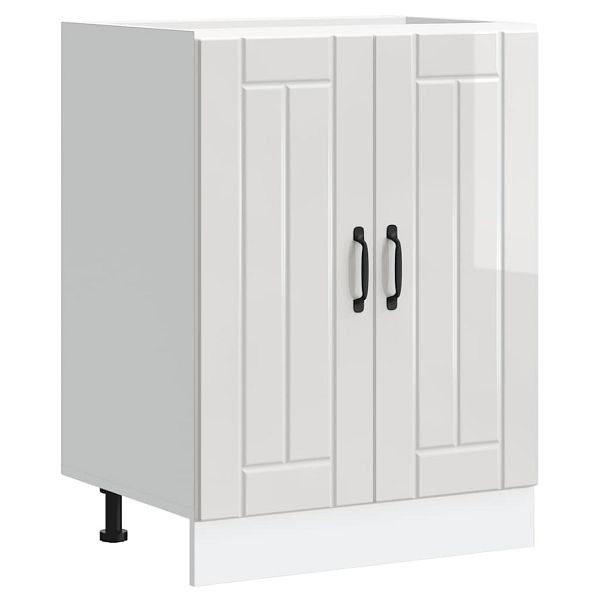 vidaXL Spülenunterschrank Lucca Hochglanz-Weiß Holzwerkstoff, 853679