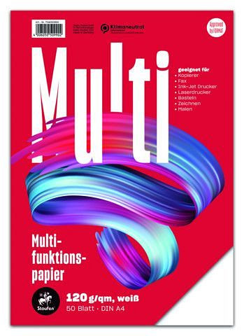 Staufen Multifunktionspapier 7X PLUS - A4, 120 g/qm, weiß, 50 Blatt, 734050990