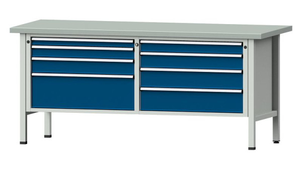 ANKE Werkbänke Kastenwerkbank, Modell 144 VX, 2000 x 800 x 890 mm, RAL 7035/5010, ZBP 40 mm, 330.173