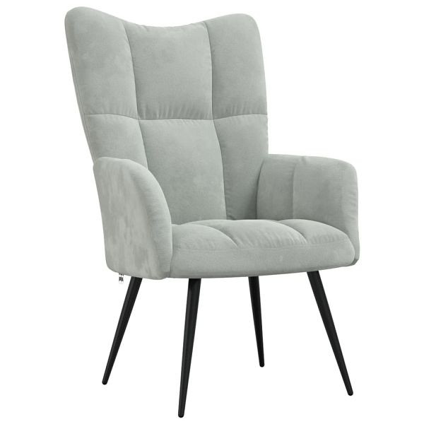 vidaXL Relaxsessel Hellgrau Samt, 328073, 8720286424445