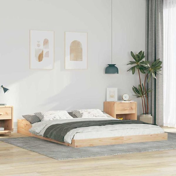 vidaXL Bettgestell Braun 160 x 210 cm Massivholz Kiefer, 873355