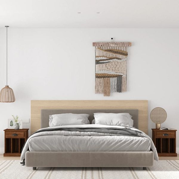 vidaXL Nachttische 2 Stück Braun Eichen-Optik 43x36x50 cm, 816359