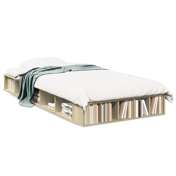 vidaXL Bettgestell Sonoma-Eiche 90x190 cm Holzwerkstoff, 3280526