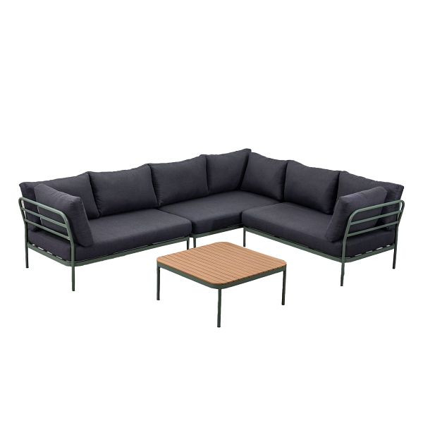 BEST Bordeaux Lounge-Set, Grün, Aluminium + Polyester, 511655, 4262495890016