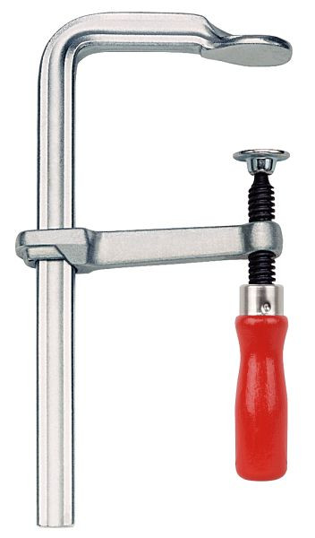 KUKKO Ganzstahl-Schraubzwinge VIRIDIS mit Holzgriff, Spannweite x Ausladung der Spannzwinge: 100 x 50 mm, VE: 10 Stück, 469-0100-050