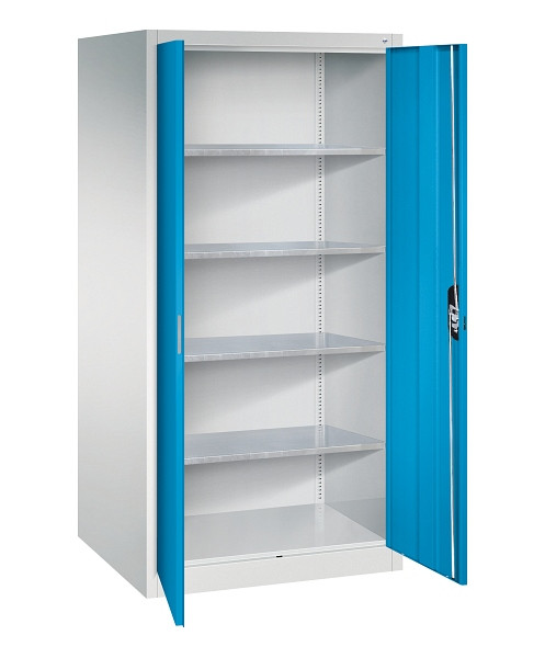 C+P Flügeltürenschrank Acurado, H1950xB930xT800mm, 7035/5012, Traglast 70 kg, 8924-00 S10294