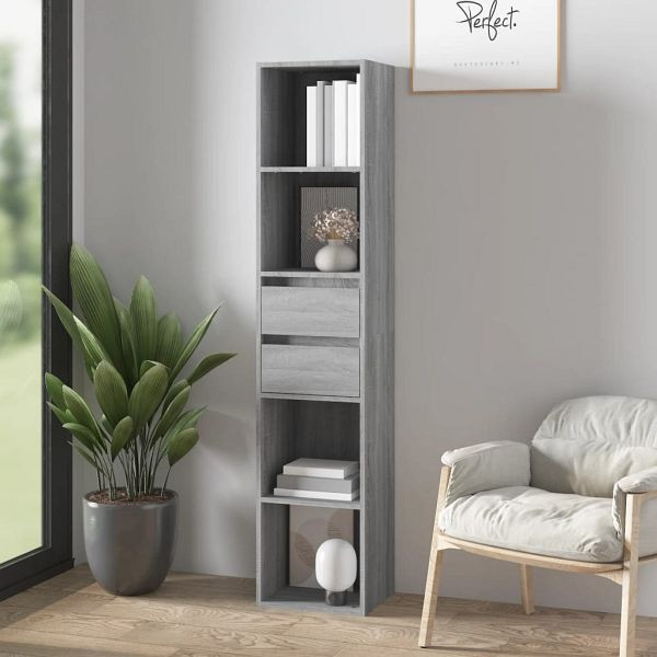 vidaXL Bücherregal Grau Sonoma 36x30x171 cm Holzwerkstoff, 815535