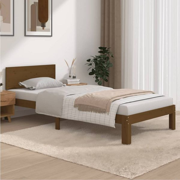 vidaXL Massivholzbett Honigbraun Kiefer 90x200 cm, 810483