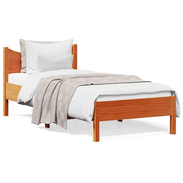 vidaXL Massivholzbett Wachsbraun 75x190 cm Kiefer, 844760