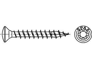 ART 88092 SPAX-Schrauben A 2 3,5 x 16/13 -T15 Wellenschliff, Linsensenkkopf A 2 VE=K (200 Stück)