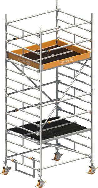 Layher Gerüst Uni Kompakt P2 mit Uni Telegeländer, Max. Plattformhöhe: 3,20 m, 1415003