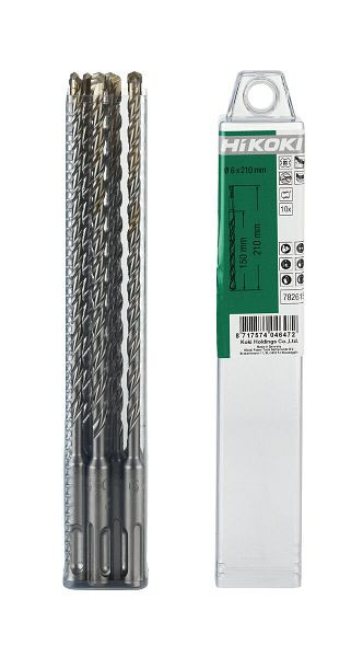 HiKOKI HM-Hammerbohrer SDS-Plus 2-Schneider 6 x 250/310 mm, VE: 10 Stück, 782617