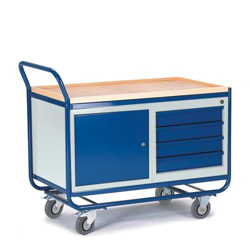 Rollcart Montagewagen mit Stahl- und Schubladenschrank (1170x600), Tragkraft: 300 kg, 07-4356