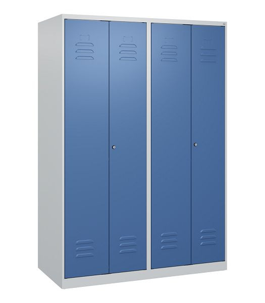 C+P Umkleidespind Classic PLUS, Doppel-Spind, 4 Abteile, 1700x1200x500mm, 7035/5023, Zylinderschlösser, 0800027-40P S10018