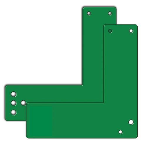 DENIOS Montageplatten Glasrahmentüren 17,5 cm kurz, sabotagesicher, mit Bohrungen, 209391